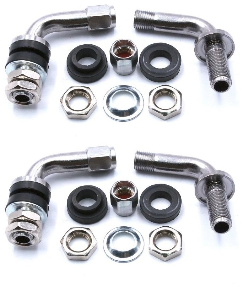 Вентиль для бескамерных шин VS-8-90 хром, 4 шт, длина 63 мм, угол 90 градусов