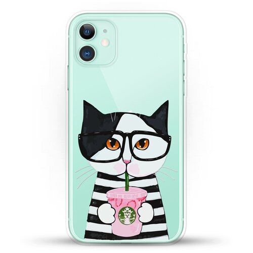 фото Силиконовый чехол кот в очках на apple iphone 11 andy & paul