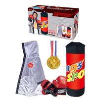 Набор боксерский груша / Груша , перчатки , халат с капюшоном , медаль / Набор победителя