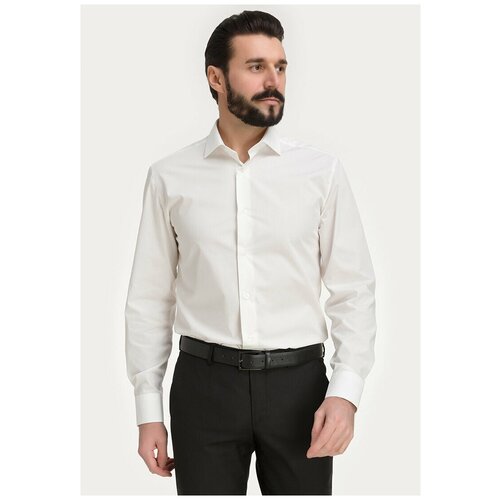 Рубашка мужская длинный рукав GREG 510/199/ALT/ZV, Приталенный силуэт / Slim fit, цвет Бежевый, рост 164-172, размер ворота 42