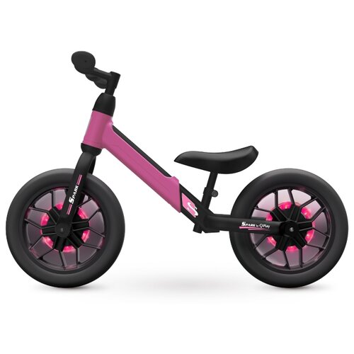 Беговел QPlay Spark 2021, розовый беговел со светящимися колесами qplay spark blue