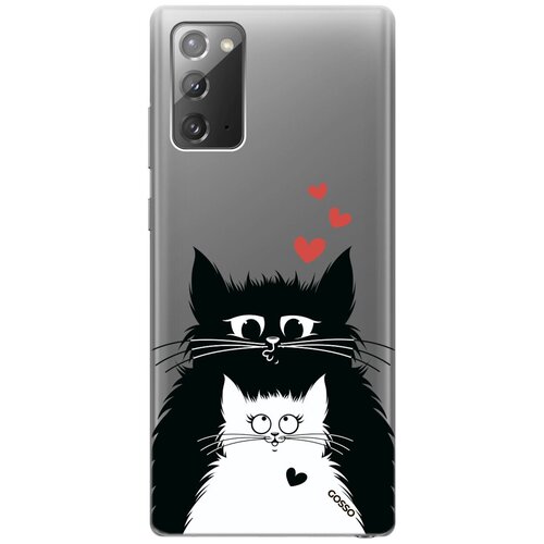 Ультратонкий силиконовый чехол-накладка Transparent для Samsung Galaxy Note 20 с 3D принтом Cats in Love ультратонкий силиконовый чехол накладка transparent для xiaomi redmi note 10 pro с 3d принтом cats in love