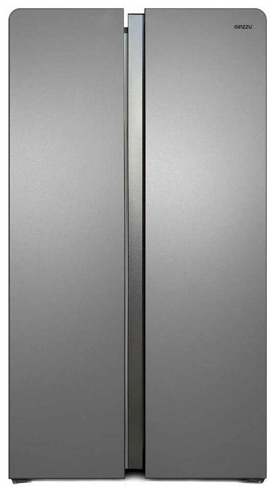 Холодильник Side by Side Ginzzu NFK-615 серебристый - фотография № 1
