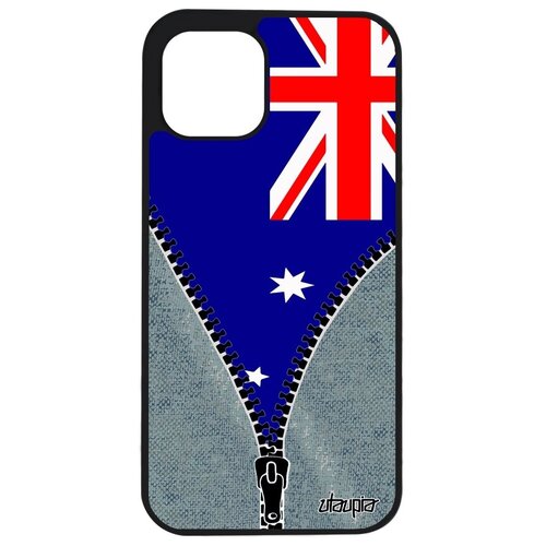 фото Противоударный чехол на телефон // iphone 12 pro // "флаг австралии на молнии" государственный дизайн, utaupia, серый