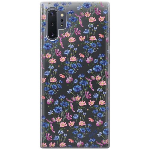 фото Ультратонкий силиконовый чехол-накладка transparent для samsung galaxy note 10+ с 3d принтом "lovely cornflowers" gosso