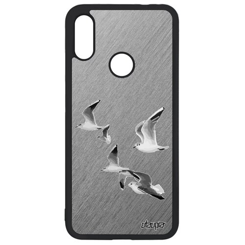 фото Противоударный чехол на смартфон // xiaomi redmi note 7 // "чайки" буревестник птицы, utaupia, серый