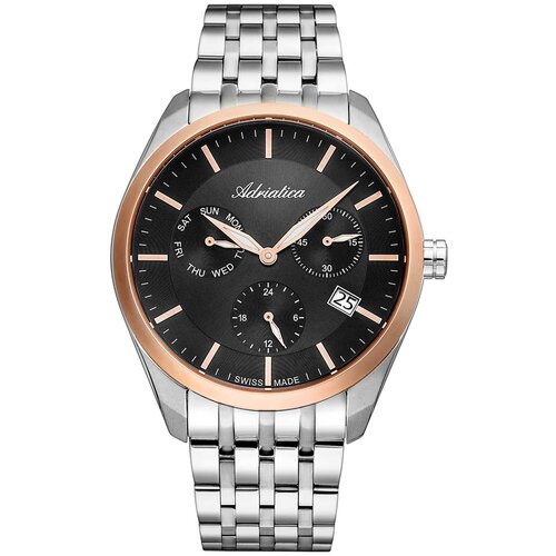 Наручные часы Adriatica Multifunction A8309.R116QF, серебряный, черный