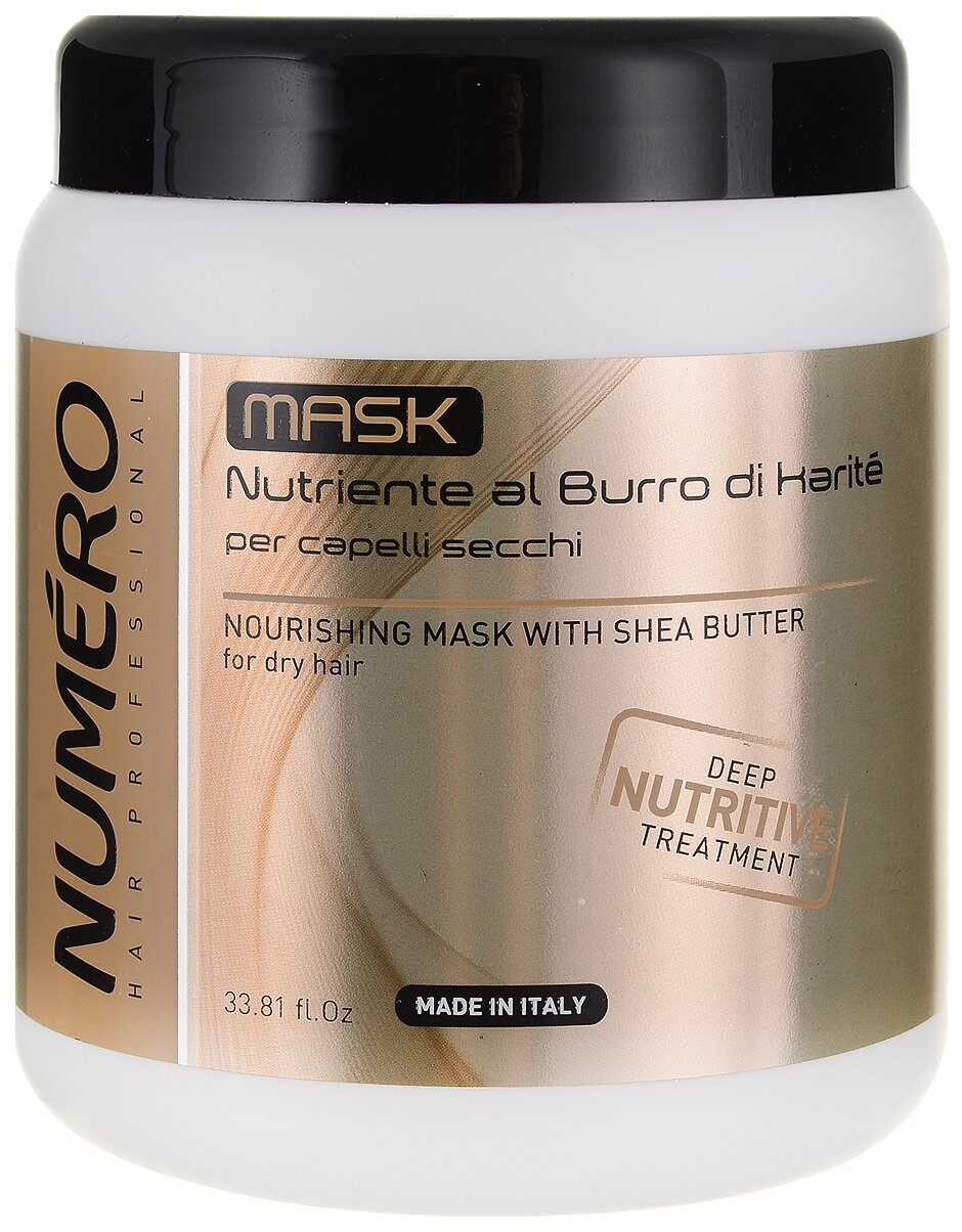 Brelil Professional Numero Nourishing Mask With Shea Butter Питательная маска для волос, 1000 мл