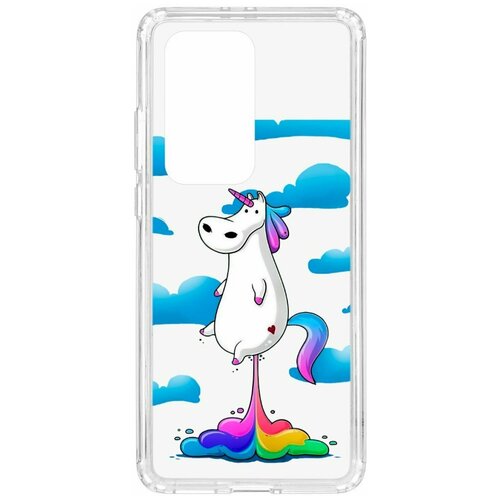 фото Чехол на huawei p40 pro+ kruche print flying unicorn / чехол для huawei / чехол с рисунком / чехол с принтом / чехол для хонор / чехол для хуавей / бампер на хуавей / чехол накладка для хонор / противоударная накладка для honor huawei / защита для honor / защита на huawei / cиликоновый чехол для huawei honor / пластиковый чехол на huawei / защитный чехол для honor / чехольчик / защита телефона / ударопрочный чехол кruче