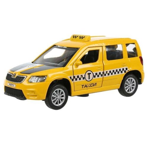 Купить Машина металлическая Skoda Yeti такси», 12 см, световые и звуковые эффекты, открываются двери и багажник, инерция, Технопарк