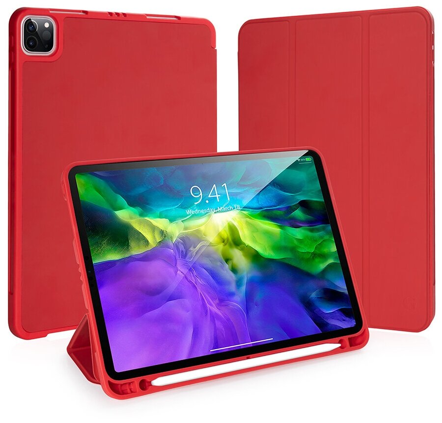 Чехол Guardi Milano Series для iPad Pro 11" (2020-2021) красный (Red)