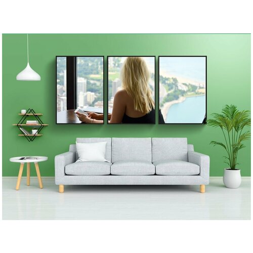 фото Набор модулных постеров для интерьера "блондинка, девочка, молодой" 60x90 см. в тубусе, без рамки lotsprints