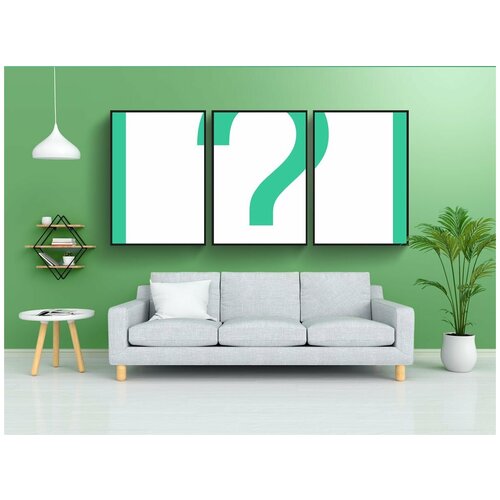 фото Набор модулных постеров для интерьера "вопрос, отметка, квадрат" 60x90 см. в тубусе, без рамки lotsprints