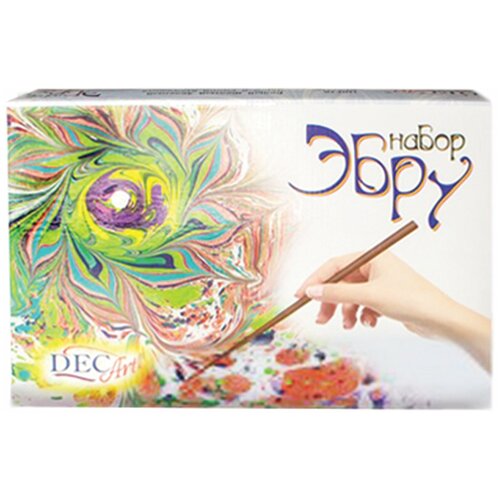 Набор для рисования на воде «Эбру», краски 8×50 мл, заготовка, порошок 85 г, лоток, бумага