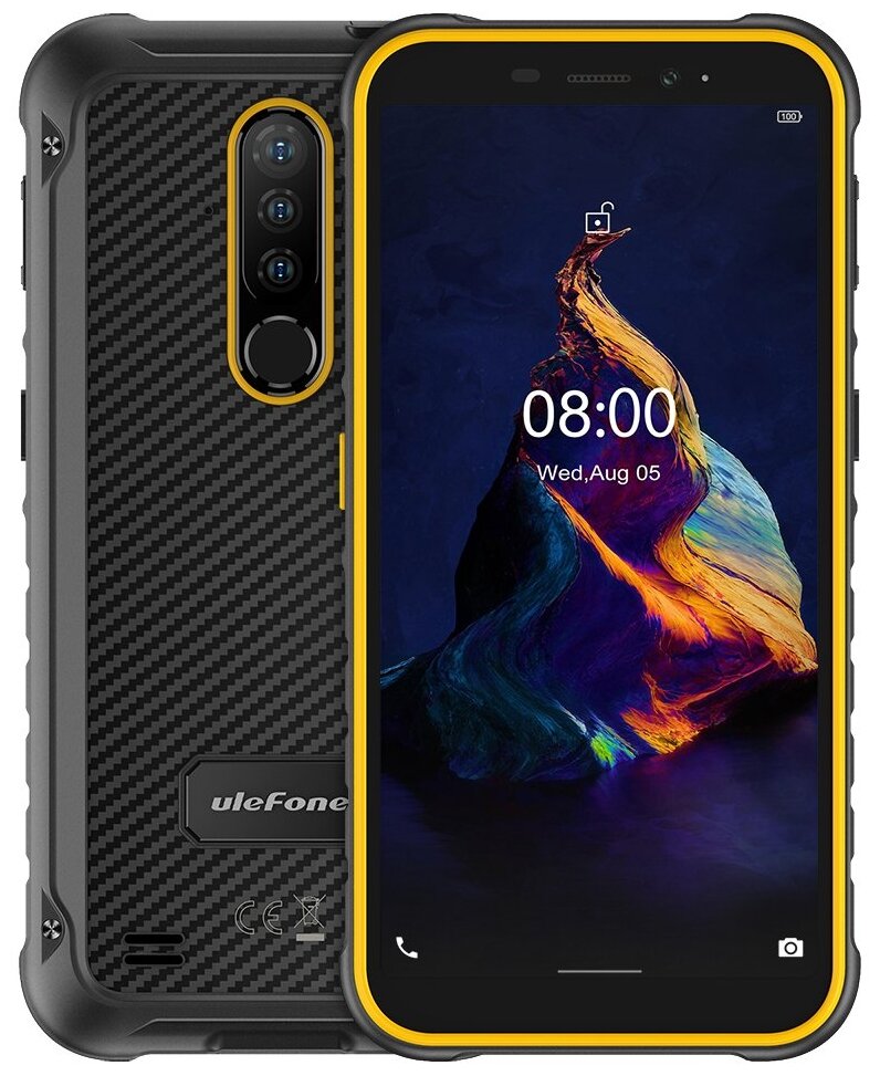 Смартфон Ulefone Armor X8 4/64 ГБ, черный/оранжевый