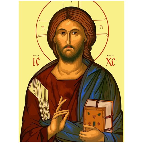 Картина по номерам на холсте Икона с образом Иисуса Христа - 1708 30X40 картина по номерам на холсте икона с образом иисуса христа 1714 40x60