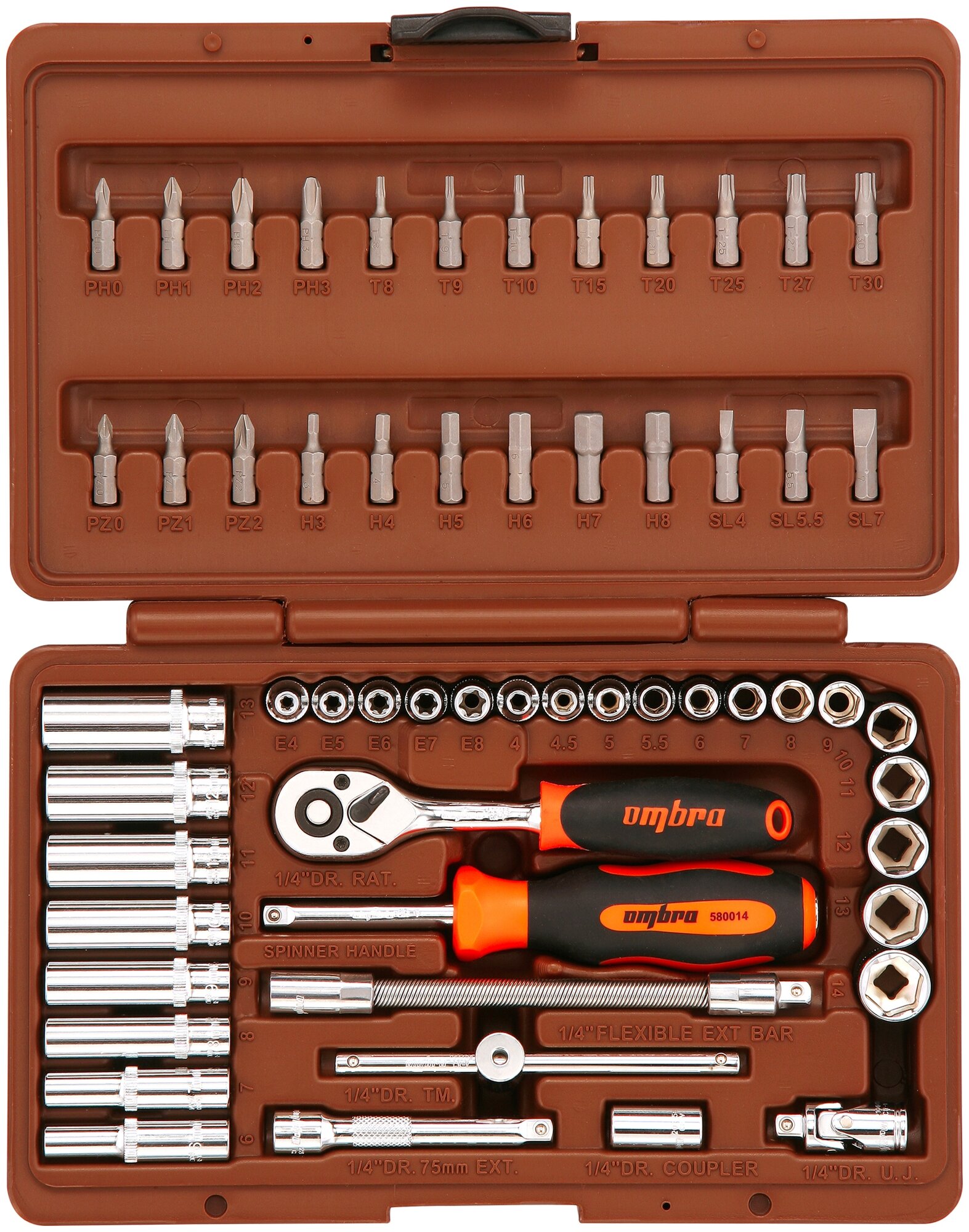 Набор инструмента OMBRA 1/4"DR, 57 предметов - фотография № 2