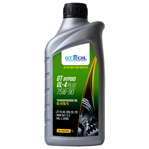 GT OIL 8809059407998 Масло транс. GT Hypoid GL-4 Plus, SAE 75W-90, API GL-4/GL-5, 4 л