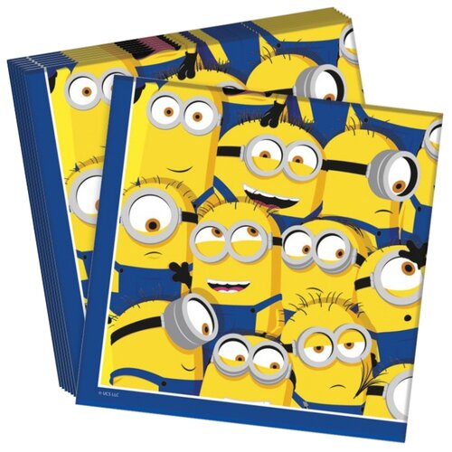 Minions 2. Салфетки бумажные трехслойные-1 33*33 см, 20 шт (рисованные)