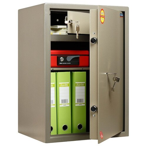 Шкаф офисный, шкаф сейф Valberg ASM 63 T, шкаф бухгалтерский, металлический для хранения документов, с ключевым замком, ВхШхГ: 630x440x355 мм