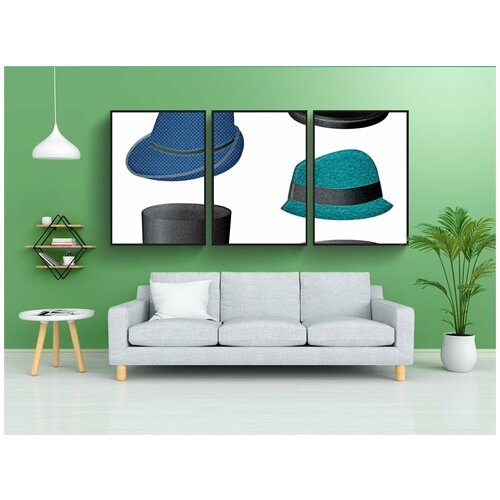 фото Набор модулных постеров для интерьера "шляпы, женщина, человек" 60x90 см. в тубусе, без рамки lotsprints