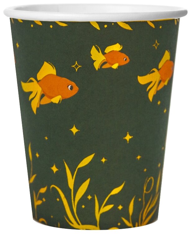 фото Дон Баллон Набор одноразовых бумажных стаканов Золотые рыбки, 250 мл