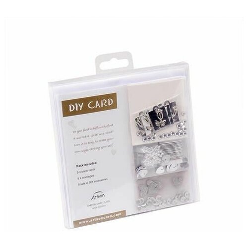 61238005 Набор для создания открыток (белый, серебро), Glorex