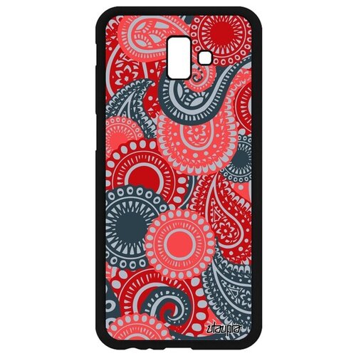 фото Качественный чехол на смартфон // galaxy j6 plus 2018 // "кружевной узор" капля ажур, utaupia, розовый