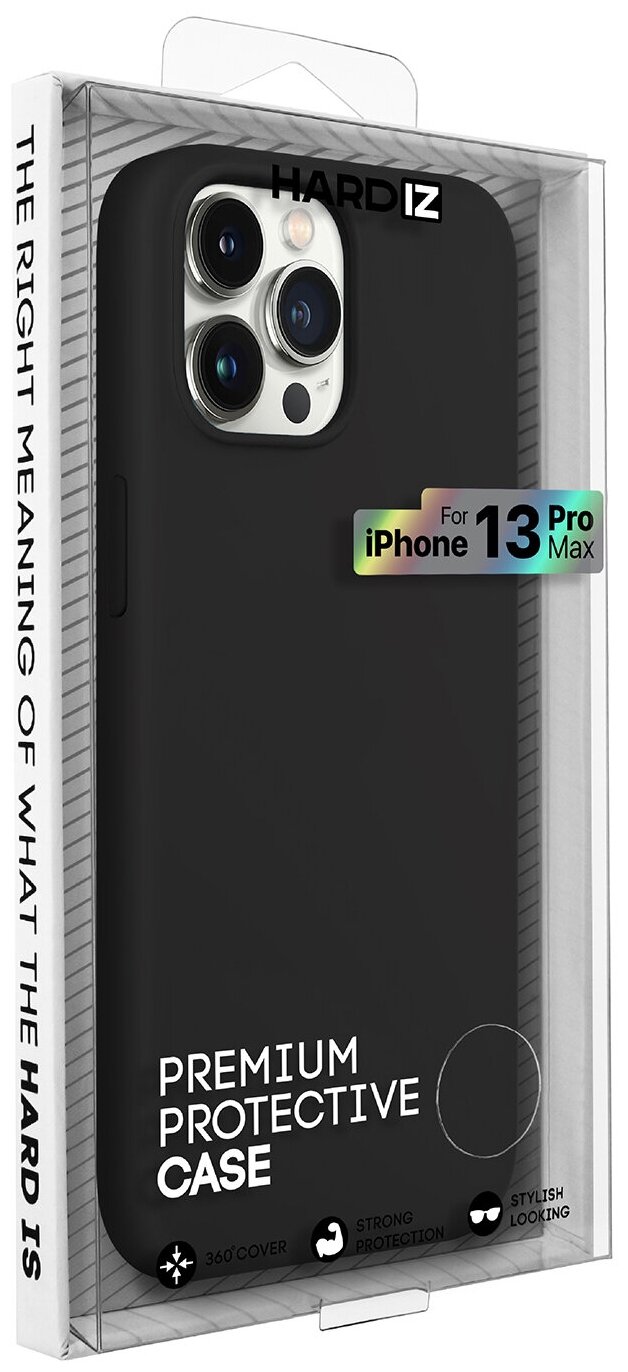 Чехол для iPhone 13 Pro Max Hardiz Liquid Silicone Case Black