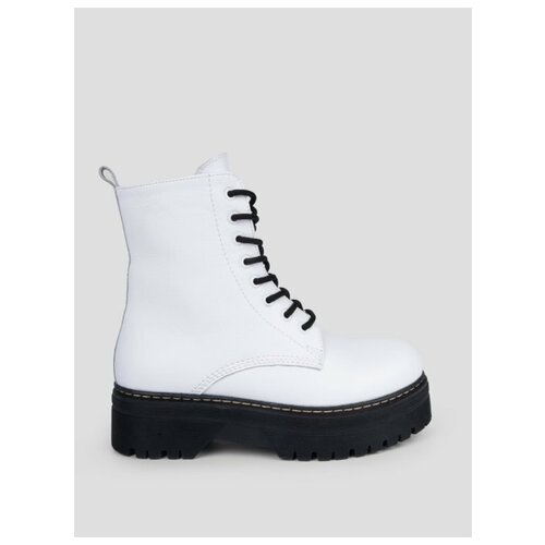Ботинки женские на шерсти Reversal 07223RS/Белый-(Черный-коричневый)-36 цвет белый/черный