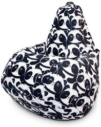 Кресло мешок груша XL бескаркасный детский мягкий Coolbag Панды велюр