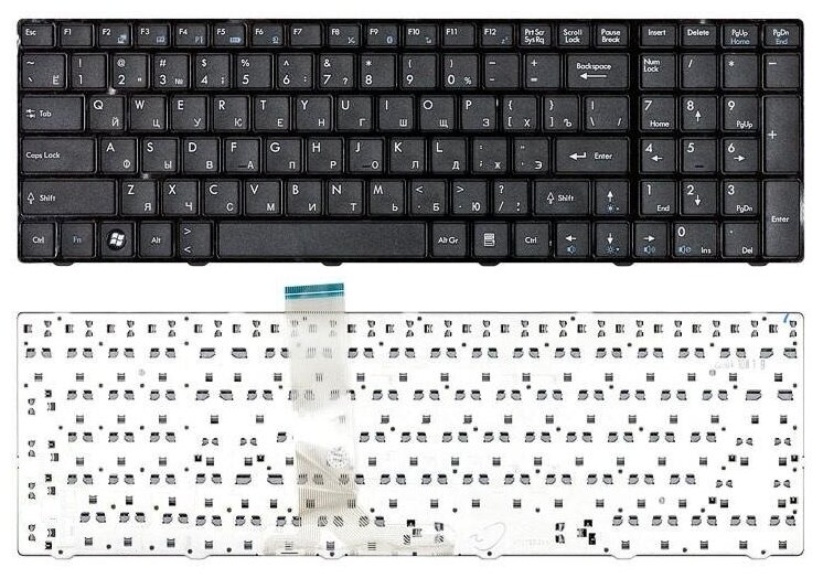 Клавиатура для ноутбука MSI A6200 CX605 CR630 CX705 черная 2022₽