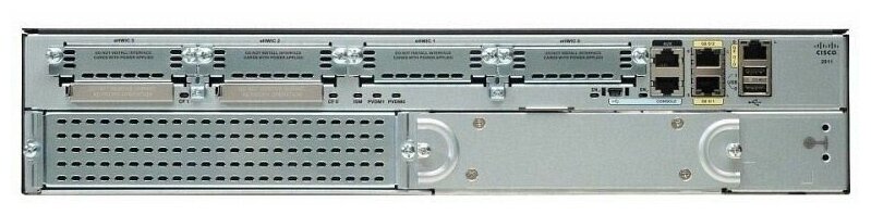 Маршрутизатор Cisco 2911 w/3 GE,4 EHWIC,2 DSP,1 SM,256MB CF,512MB DRAM, IPB [CISCO2911R/K9 ]