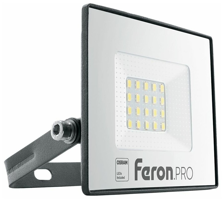 Светодиодный прожектор Feron.PRO LL-1000 IP65 20W 6400K черный, 41538