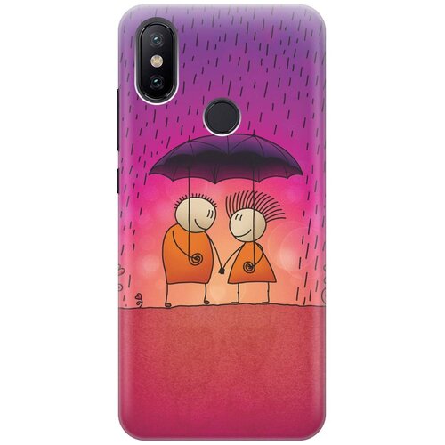 фото Re:pa накладка transparent для xiaomi mi 6x / mi a2 с принтом "парочка под дождем"