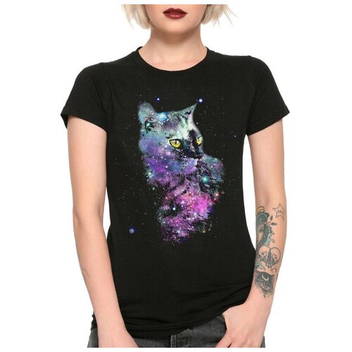 Футболка DreamShirts Космический Кот Женская Черная S