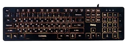 Dialog Katana Клавиатура Kk-ml17u Black - Multimedia, с янтарной подсветкой клавиш, Usb, черная .