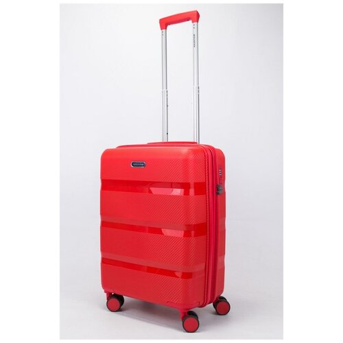 фото Mironpan чемодан маленький pp (3 гориз. полосы) с расширением красный s малый (ручная кладь) красный sweetbags