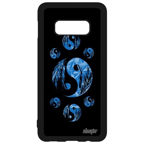 фото Противоударный чехол на телефон // galaxy s10e // "инь и ян" дизайн добро и зло, utaupia, черный