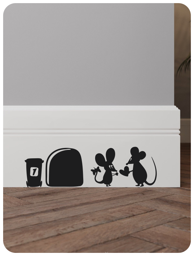Наклейка интерьерная на плинтус "Влюблённые Мышки"
