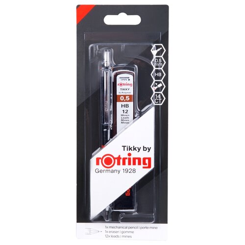 фото Набор rotring "tikky": мех.карандаш 0,5 hb, грифели 0,5 hb, ластик, блистер