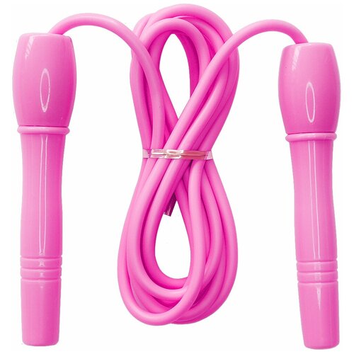 фото E32631-4 скакалка пвх с анатомическими пластиковыми ручками 2,8 м. (розовая) smart athletics