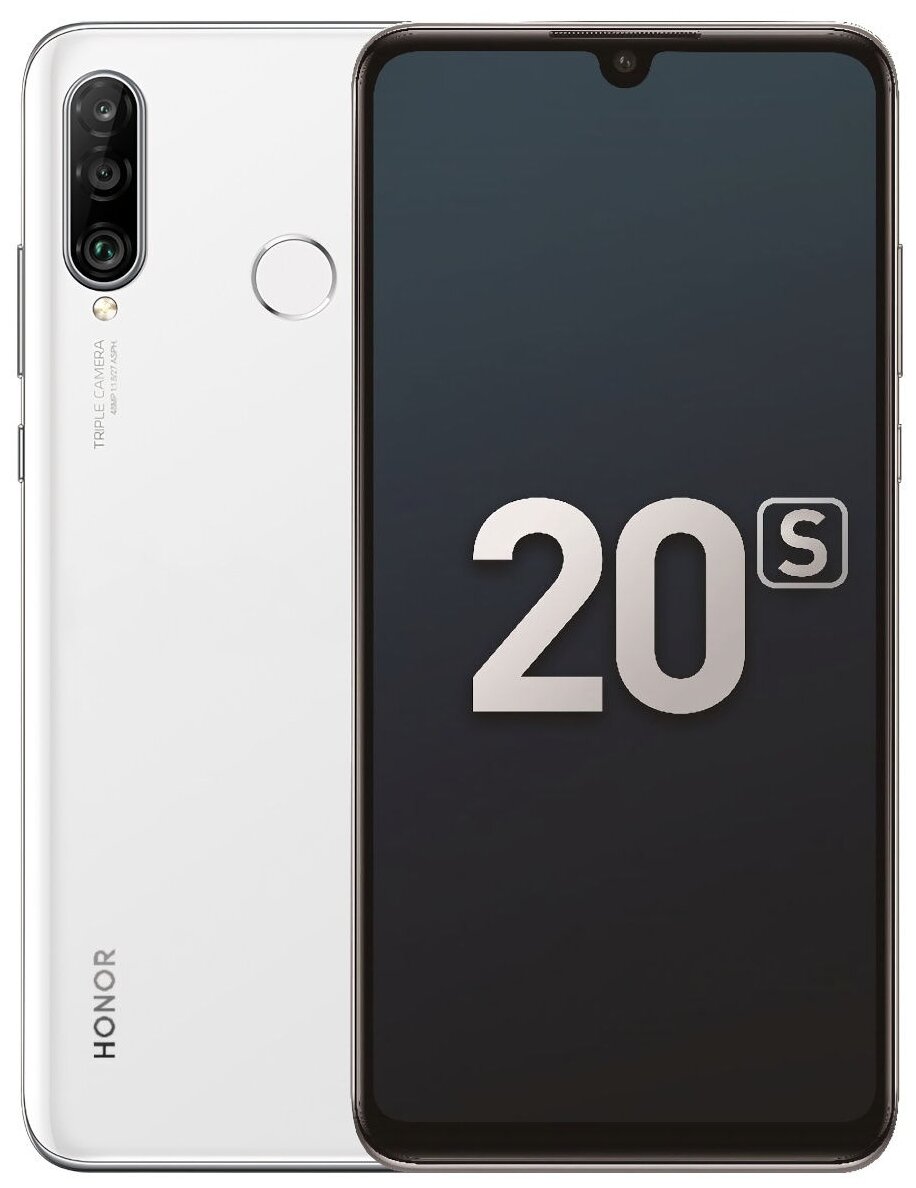 Смартфон HONOR 20s 6/128 ГБ, Dual nano SIM, ледяной белый