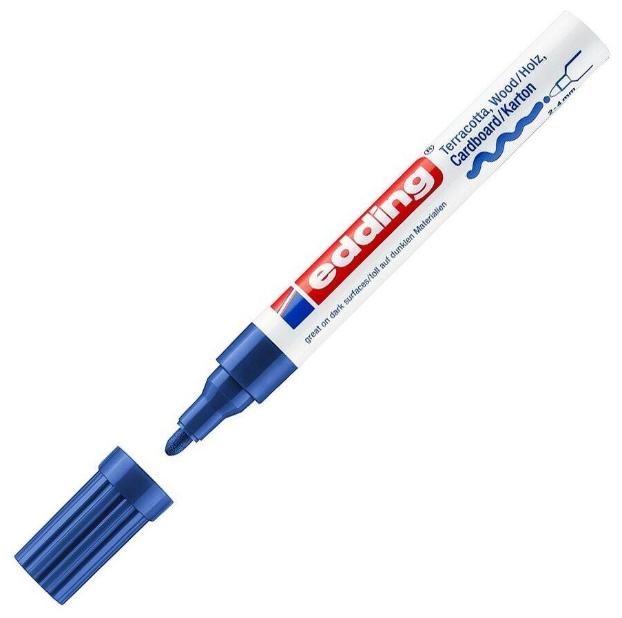 Художественный маркер Edding Маркер лаковый матовый edding 4000, 2-4мм, синий