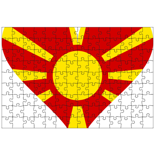 фото Магнитный пазл 27x18см."сердце, флаг, македония" на холодильник lotsprints