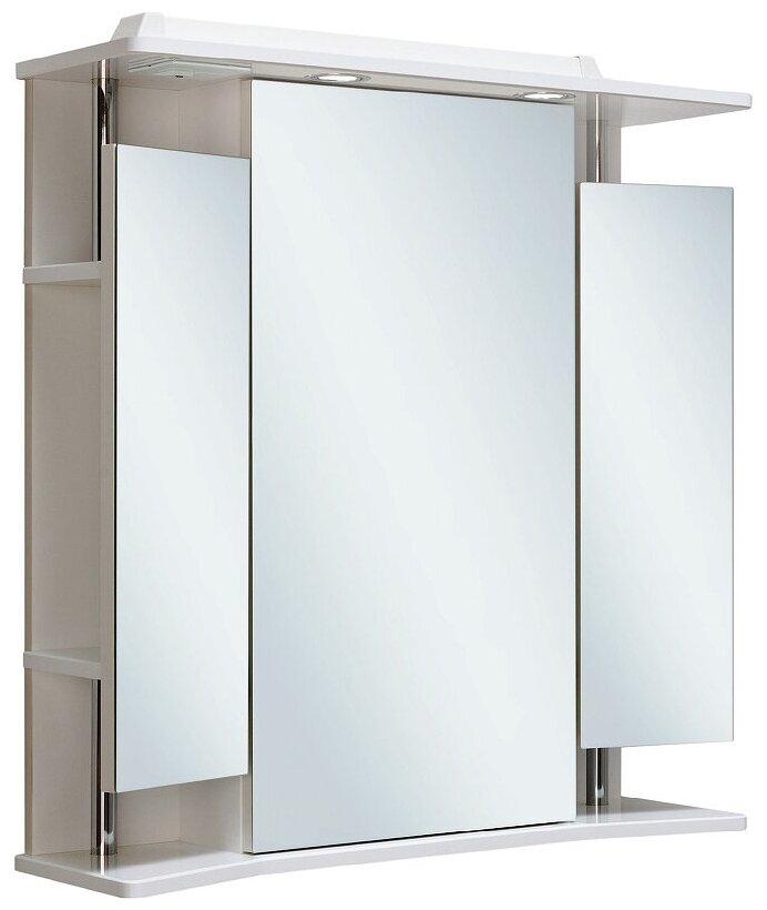 Зеркальный шкаф Runo Валенсия 75 00000000019 с подсветкой Белый