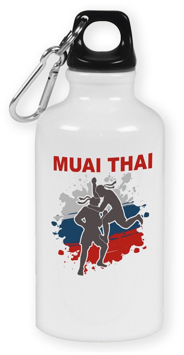 Бутылка с карабином CoolPodarok "Muay thai (тайский бокс)"