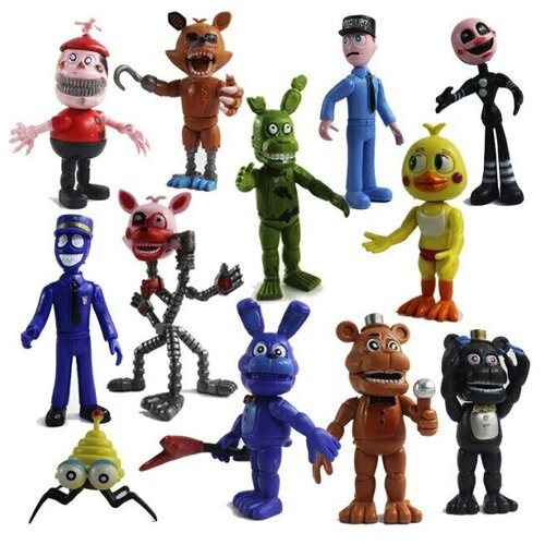 Набор фигурок аниматроники фнаф. Mini FNAF. Five night at Freddys (12 шт.) фигурка funko five night at freddy фредди фазбер 8846 12 7 см