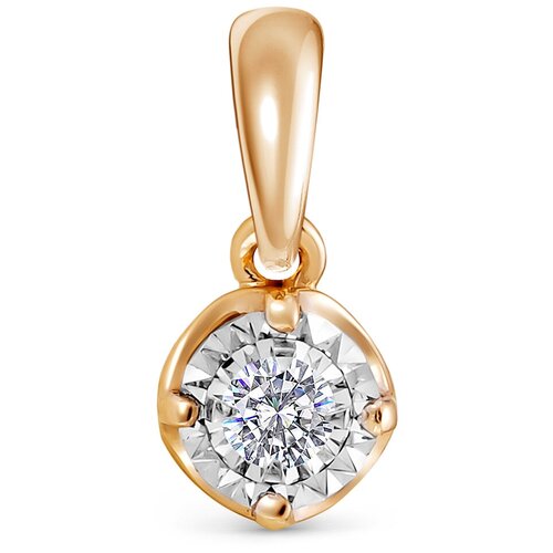 фото Подвеска vesna jewelry, комбинированное золото, 585 проба, бриллиант