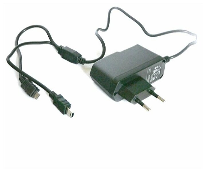 Универсальное сетевое зарядное устройство KS-IS Mich (KS-003)  для мобильных устройств Micro USB + Mini USB 5V 2000мА RTL